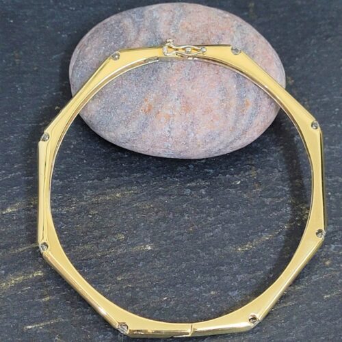 18ct Yellow Gold & Diamond Octagon Shaped Bangle from Ace Jewellery, Leeds