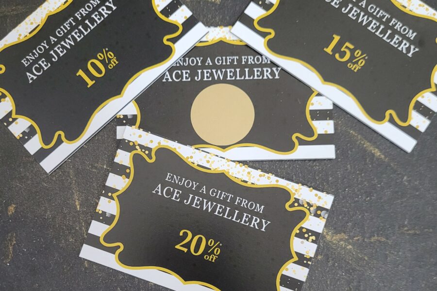 Sale Discount Scratch Cards from Ace Jewellery, Leeds