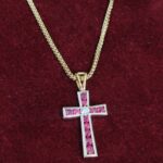 1.065ct Ruby & Diamond Cross Pendant Necklace 18ct White Gold