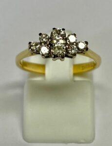 Diamond ring with worn claws before repair by Ace Jewellery, Leeds