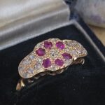 0.80ct Ruby & Rose Cut Diamond Antique Ring 18ct Yellow Gold from Ace Jewellery, Leeds