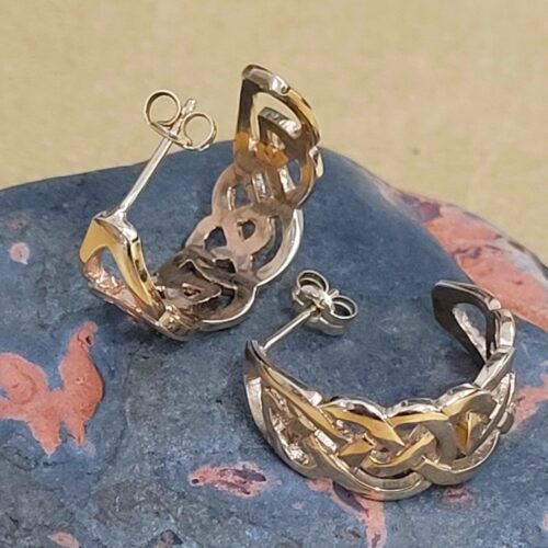 9ct Yellow Gold Half Hoop Celtic Earrings from Ace Jewellery, Leeds