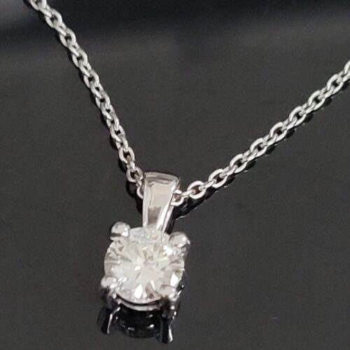 0.42ct Brilliant Cut Diamond Pendant 18ct White Gold from Ace Jewellery, Leeds