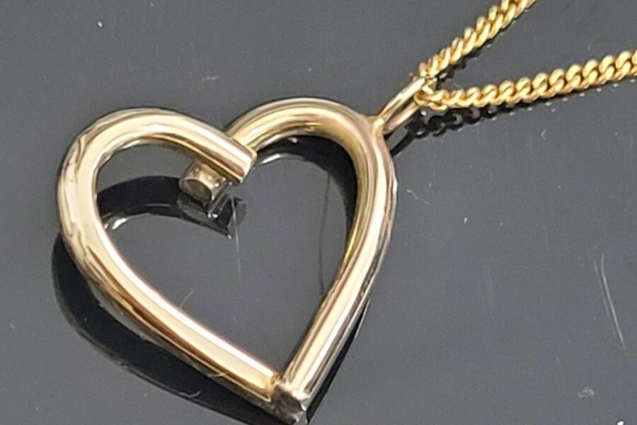 Hand Made Yellow Gold Heart-Shaped Pendant from Ace jewellery, Leeds