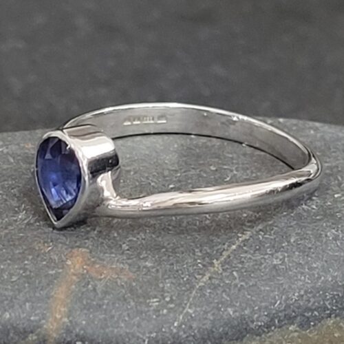 1.0ct Pear Shaped Sapphire Solitaire Engagement Ring 14ct White Gold from Ace Jewellery, Leeds