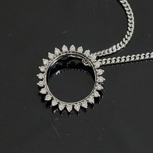 0.14ct Diamond Circle Pendant & Chain 9ct White Gold from Ace Jewellery, Leeds