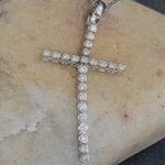 0.32ct Diamond Cross Motion Pendant Necklace 18ct White Gold from Ace Jewellery, Leeds