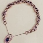 9ct Rose Gold & Amethyst Belcher Link Bracelet from Ace Jewellery, Leeds