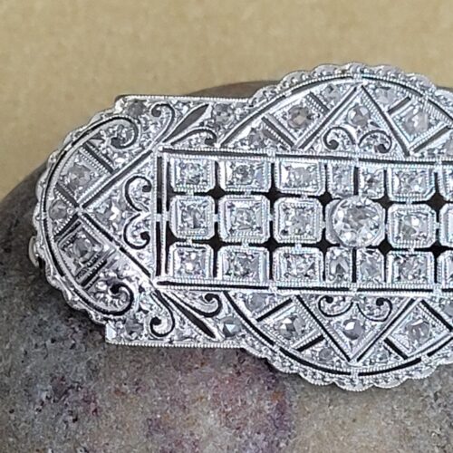 1.20ct Old Cut & Rose Cut Diamond Brooch 18ct White Gold from Ace Jewellery, Leeds