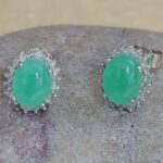 2.0ct Jade & Diamond Earrings 14ct White Gold from Ace Jewellery, Leeds