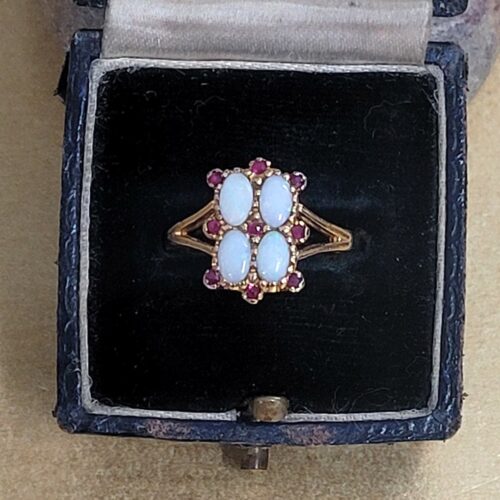 1.58ct Opal & Ruby Ring 9ct Yellow Gold from Ace Jewellery, Leeds