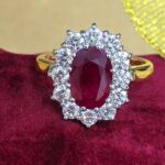 4.09ct Certificated Ruby & Diamond Cluster Ring 18ct Yellow Gold from Ace Jewellery, Leeds