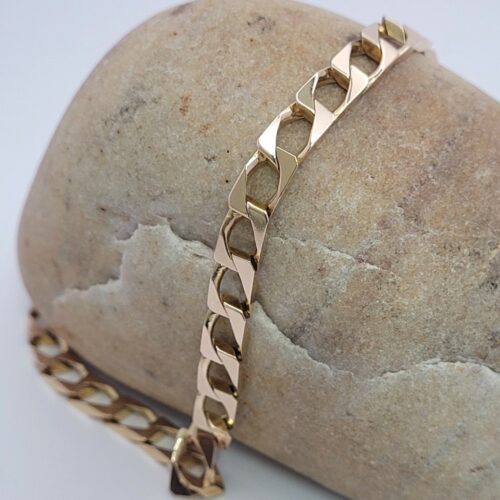 9ct Yellow Gold Square Curb Bracelet from Ace Jewellery, Leeds