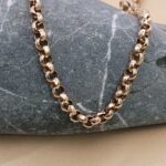 Antique 9ct Rose Gold Faceted Belcher Chain from Ace Jewellery, Leeds