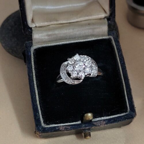 0.70ct Diamond Fancy Twist Cluster Ring 18ct White Gold from Ace Jewellery, Leeds