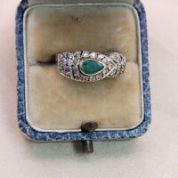 0.95ct Emerald & Diamond Ring 18ct Yellow Gold from Ace Jewellery, Leeds