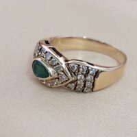 0.95ct Emerald & Diamond Ring 18ct Yellow Gold from Ace Jewellery, Leeds