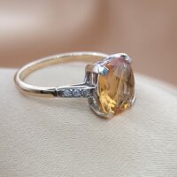 2.06ct Cushion-Cut Citrine & Diamond Ring 9ct Yellow Gold from Ace Jewellery, Leeds