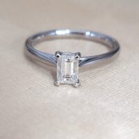 0.55ct Emerald Cut Diamond Engagement Ring Platinum from Ace Jewellery, Leeds