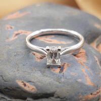 0.55ct Emerald Cut Diamond Engagement Ring Platinum from Ace Jewellery, Leeds