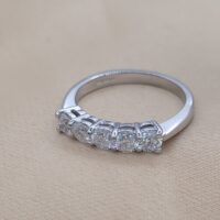 0.77ct Five-Stone Brilliant Cut Diamond Ring Platinum from Ace Jewellery, Leeds