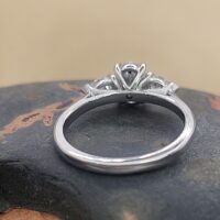 1.10ct Oval Diamond with Pear Diamond Trilogy Engagement Ring Platinum from Ace Jewellery, Leeds