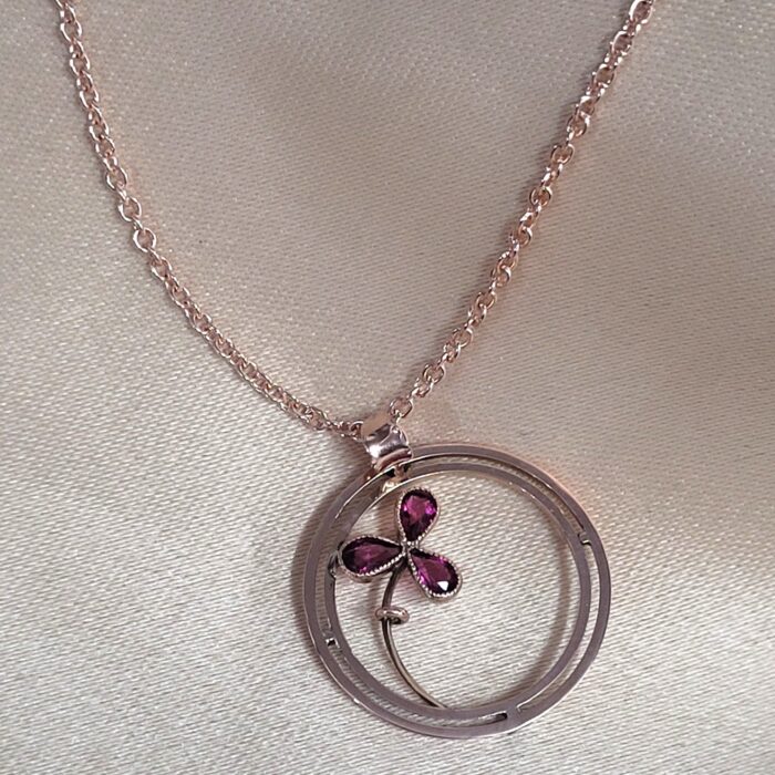 Antique 9ct Rose Gold & Garnet Pendant Necklace from Ace Jewellery, Leeds