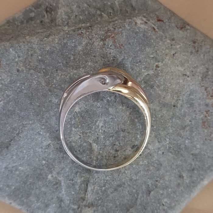 Multi-Metal Interlocking Ring 18ct White Gold 18ct Yellow Gold 18ct Rose Gold from Ace Jewellery, Leeds