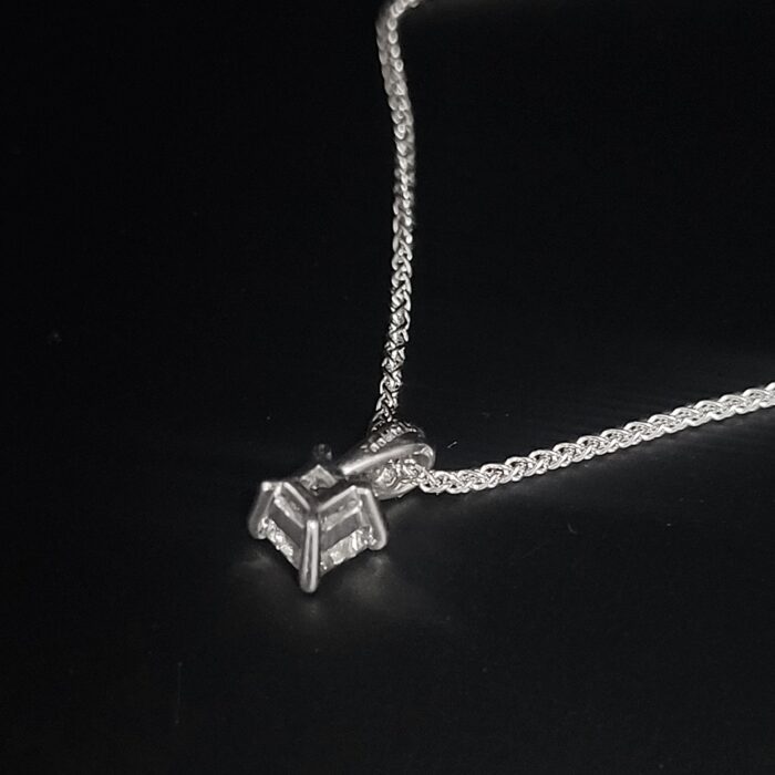 0.30ct Princess Cut Diamond Pendant Necklace 18ct White Gold from Ace Jewellery, Leeds