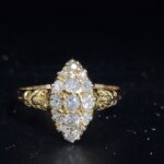 Antique Marquise-shaped 0.90ct Diamond Cluster Ring 18ct Yellow Gold from Ace Jewellery, Leeds