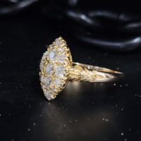 Antique Marquise-shaped 0.90ct Diamond Cluster Ring 18ct Yellow Gold from Ace Jewellery, Leeds