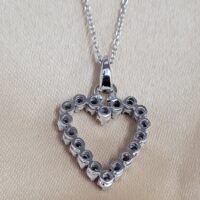 0.80ct Ruby & Diamond Heart-shaped Pendant Necklace & Chain 18ct White Gold from Ace Jewellery, Leeds