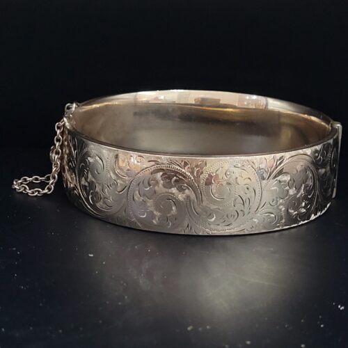 Vintage Metal-Core Cuff Bangle 1/5th 9ct Yellow Gold from Ace Jewellery, Leeds