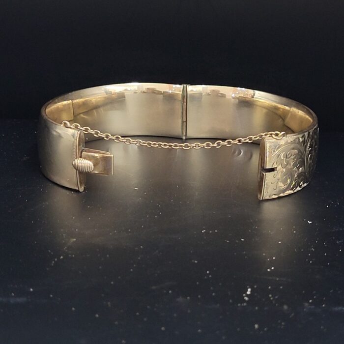 Vintage Metal-Core Cuff Bangle 1/5th 9ct Yellow Gold from Ace Jewellery, Leeds