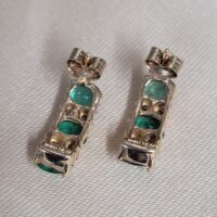 0.88ct Emerald & Diamond Half Hoop Earrings 14ct Yellow Gold from Ace Jewellery, Leeds