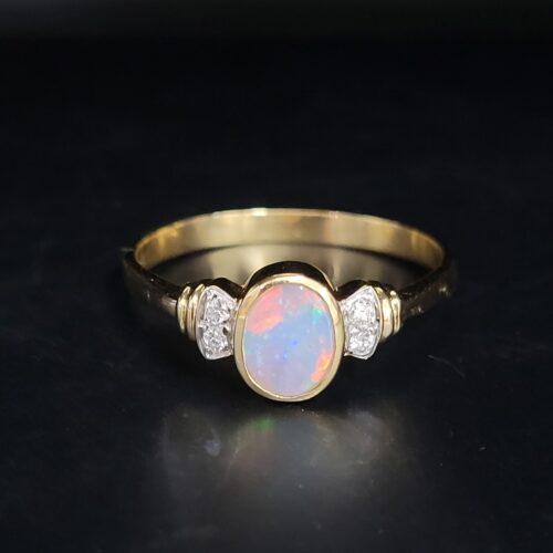 1.08ct Opal & Diamond Ring 18ct Yellow Gold from Ace Jewellery, Leeds