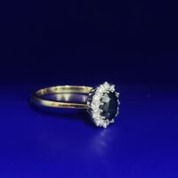 1.15ct Sapphire & Diamond Halo Ring 18ct Yellow Gold from Ace Jewellery, Leeds