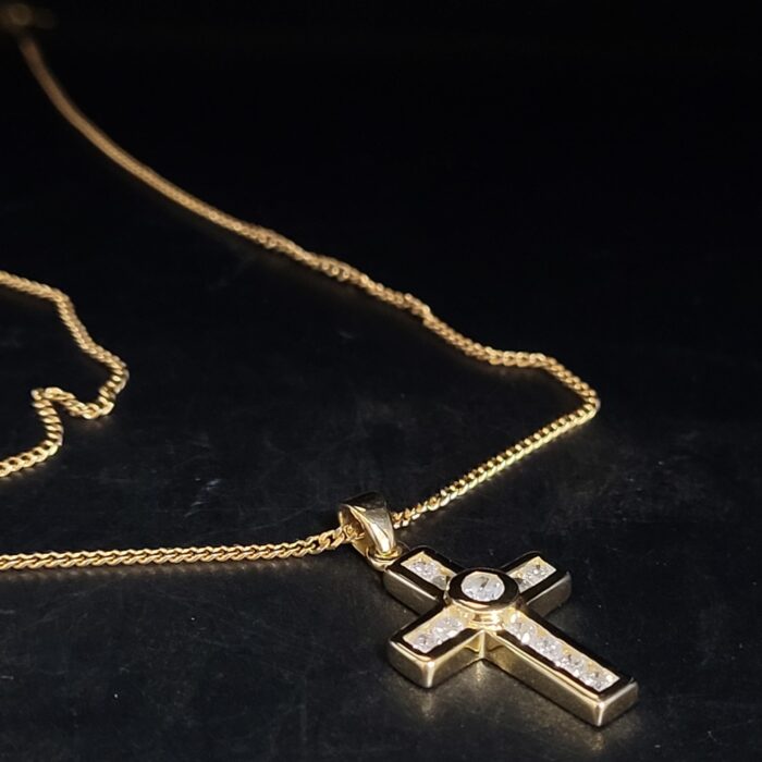 0.40ct Diamond Cross Pendant & Chain 18ct Yellow Gold from Ace Jewellery, Leeds