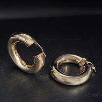 9ct Yellow Gold Chunky Tube Hoop Earrings from Ace Jewellery, Leeds