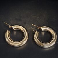 9ct Yellow Gold Chunky Tube Hoop Earrings from Ace Jewellery, Leeds