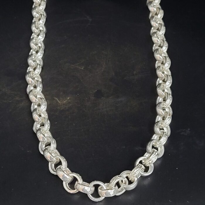 Chunky Silver Curved Link Chain 20" from Ace Jewellery, Leeds