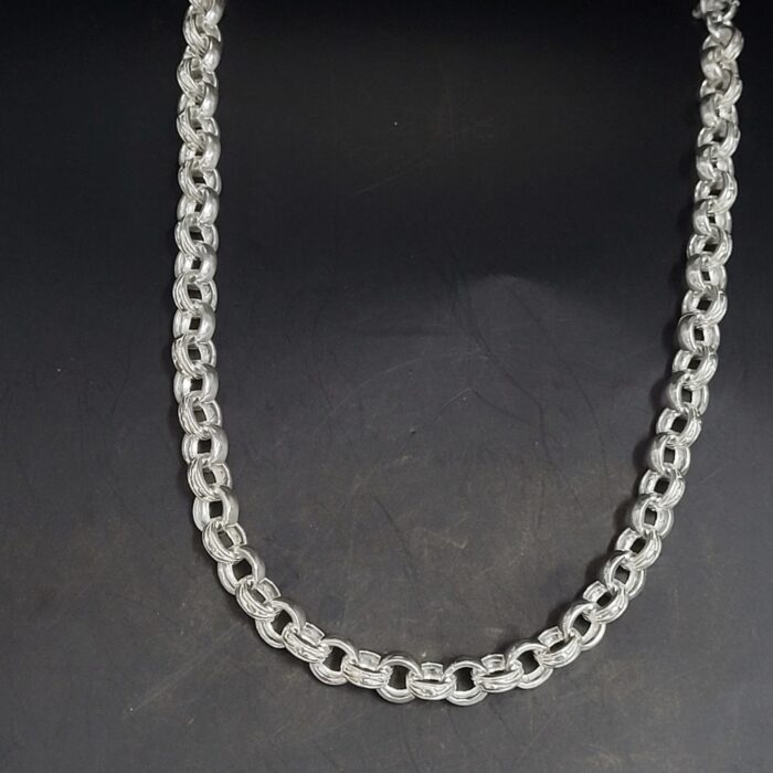 Chunky Silver Curved Link Belcher Chain 20" from Ace Jewellery, Leeds