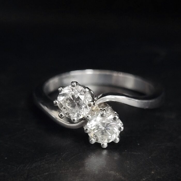 1.30ct Diamond Victorian Style Crossover Ring Platinum from Ace Jewellery, Leeds