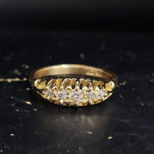 Antique 0.35ct Diamond Five-Stone Ring 18ct Yellow Gold from Ace Jewellery, Leeds