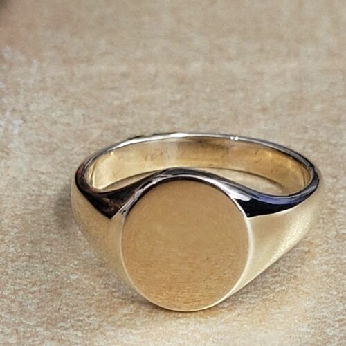 9ct Yellow Gold Oval Signet Ring 14mm x 12mm from Ace Jewellery, Leeds