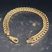 9ct Yellow Gold Double Row Curb Bracelet from Ace Jewellery, Leeds