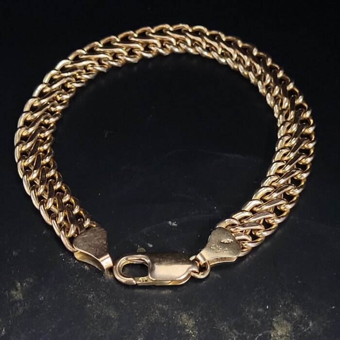 9ct Yellow Gold Double Row Curb Bracelet from Ace Jewellery, Leeds