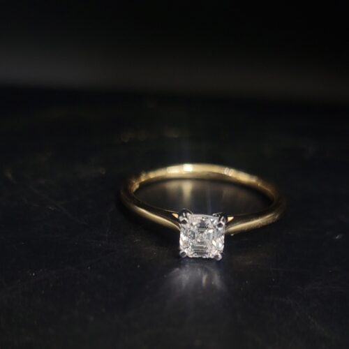 0.50ct Asscher Diamond Solitaire Engagement Ring 18ct Yellow Gold from Ace Jewellery, Leeds