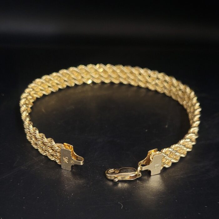 9ct Yellow Gold Three-Row Rope Bracelet from Ace Jewellery, Leeds