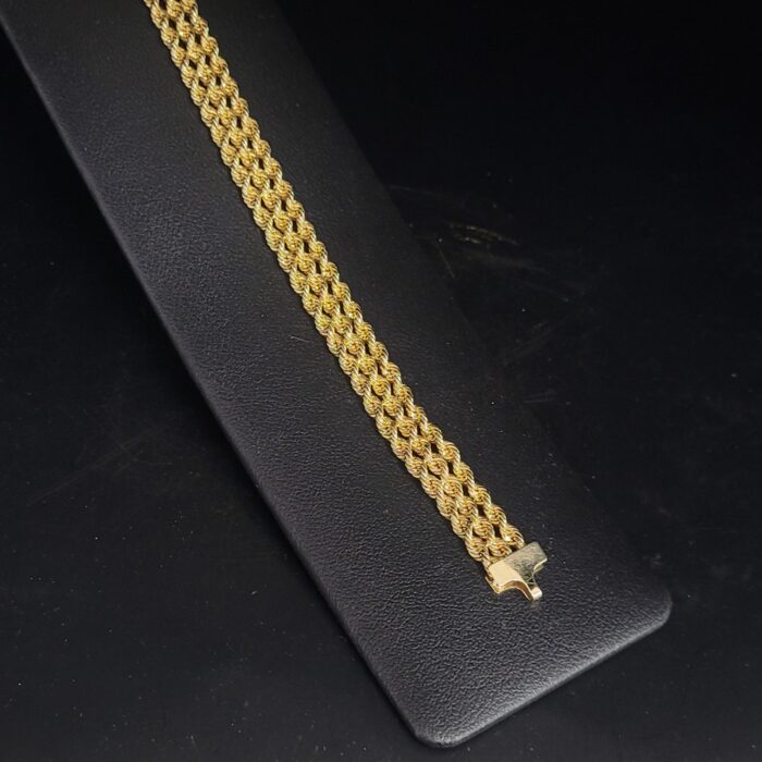 9ct Yellow Gold Three-Row Rope Bracelet from Ace Jewellery, Leeds